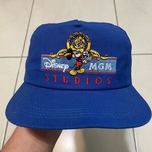 Vinage 1987 Walt Disney MGM Studios Snapback Hat Cap Blue Mickey Mouse USA